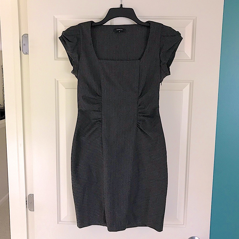 Anthropologie Drew Tailored Ruched Pinstripe Sheath Dress Worn Once